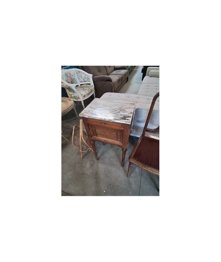 CHEVET BOIS CLAIR 1 TIROIR 1 PORTE DESSUS MARBRE BLANC VEINÉ STYLE LOUIS XVI CHEVET BOIS CLAIR 1 TIROIR 1 PORTE DESSUS MARBRE BLANC VEINÉ STYLE LOUIS XVI