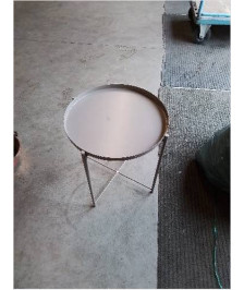 TABLE BASSE RONDE METAL TAUPE