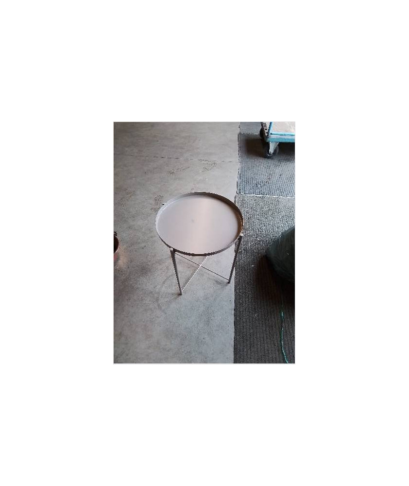 TABLE BASSE RONDE METAL TAUPE