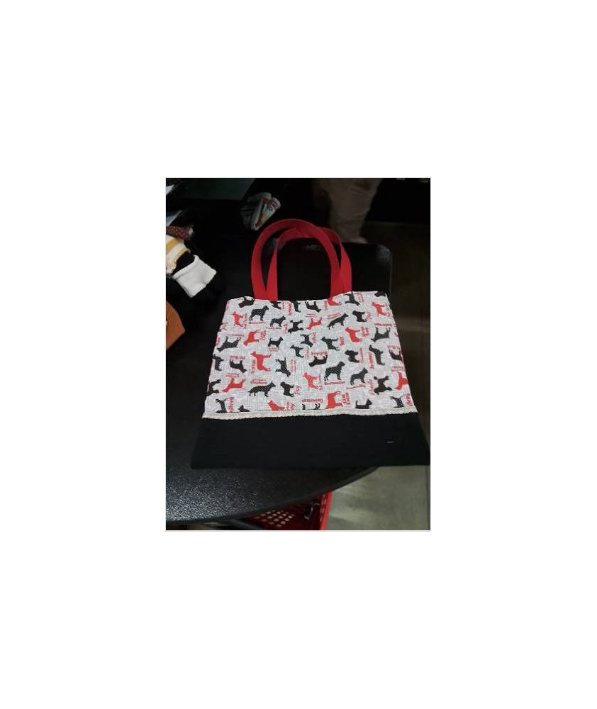 SAC CABA CHIENS NOIR ET ROUGE