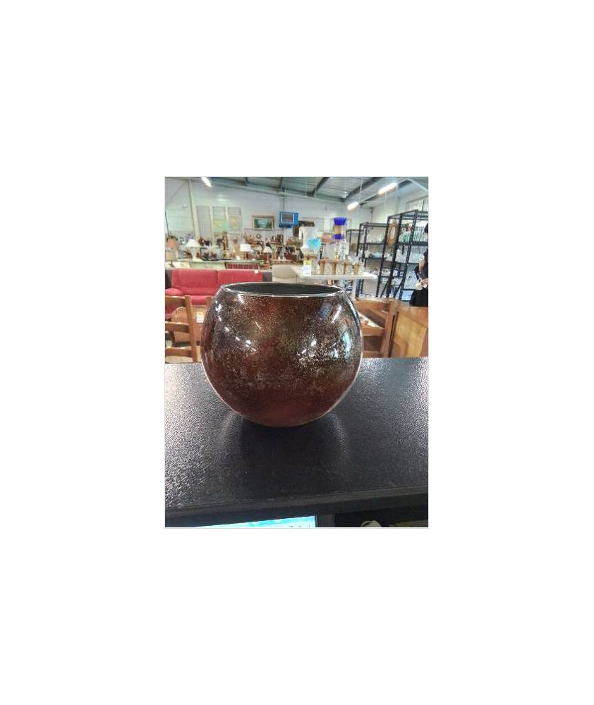 VASE BOULE LAQUÉ SUR VERRE LAQUES D’OCÉANIE JEAN NOEL BOUILLET (1943) VASE BOULE LAQUÉ SUR VERRE LAQUES D’OCÉANIE JEAN NOEL BOUILLET (1943)