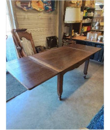 TABLE RECTANGULAIRE EXTENSIBLE BOIS STYLE RÉGENCE