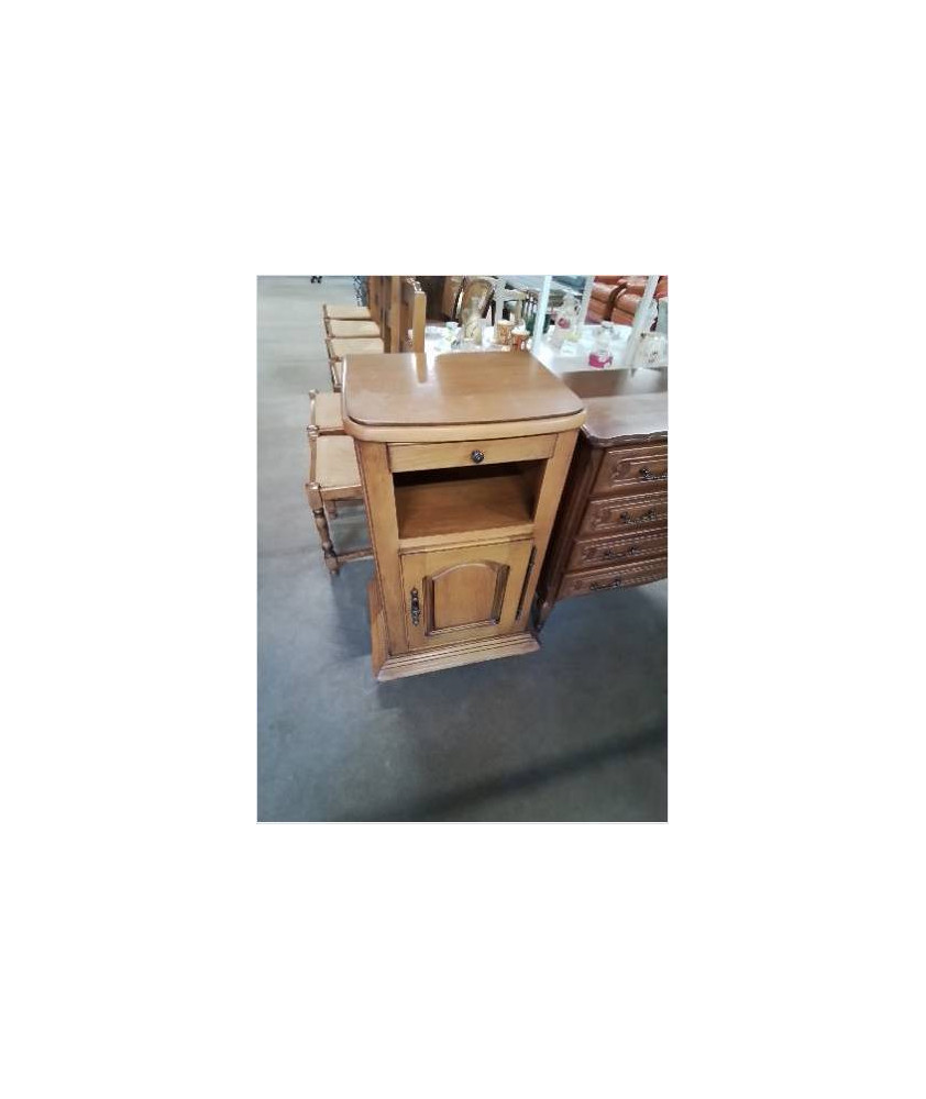 MEUBLE BOIS CLAIR MOULURÉ 1 TIROIR 1 NICHE 1 PORTE STYLE RÉGENCE 
