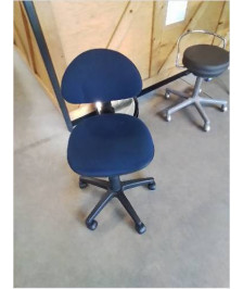 CHAISE DE BUREAU A ROULETTES TISSU BLEU 