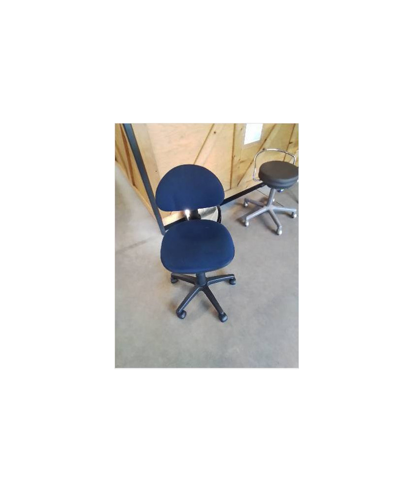 CHAISE DE BUREAU A ROULETTES TISSU BLEU 