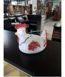 POULE CÉRAMIQUE ÉMAILLÉE 