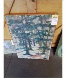 HUILE SUR TOILE SAPINIÈRE ENNEIGÉE PIERRE LURIENNE (XXE)