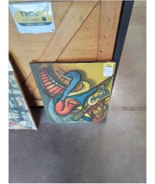 HUILE SUR TOILE INSTRUMENTS DE MUSIQUE  MATHIS
