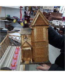 BOITE MAISON MARQUETTERIE DE PAILLE