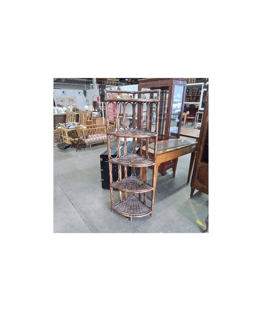 ETAGERE D’ANGLE ROTIN