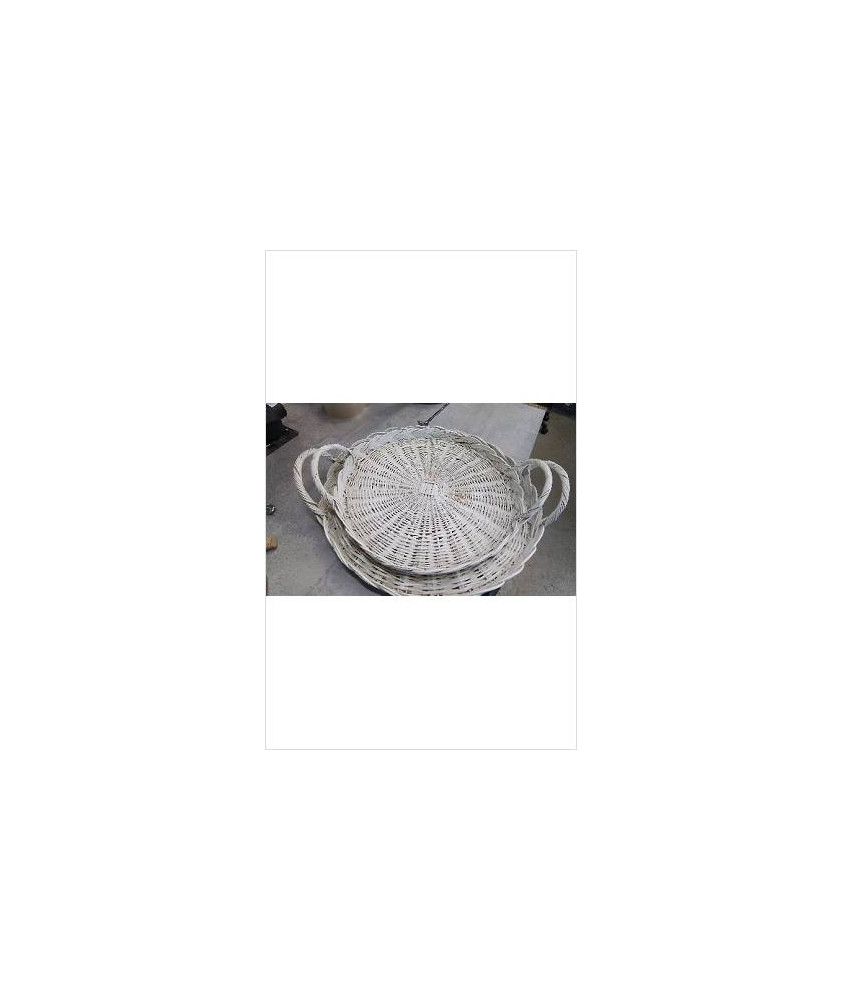 PLATEAUX RONDS OSIERS BLANCS X2