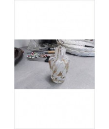 VASE VERRE PM BLANC ET DORE 