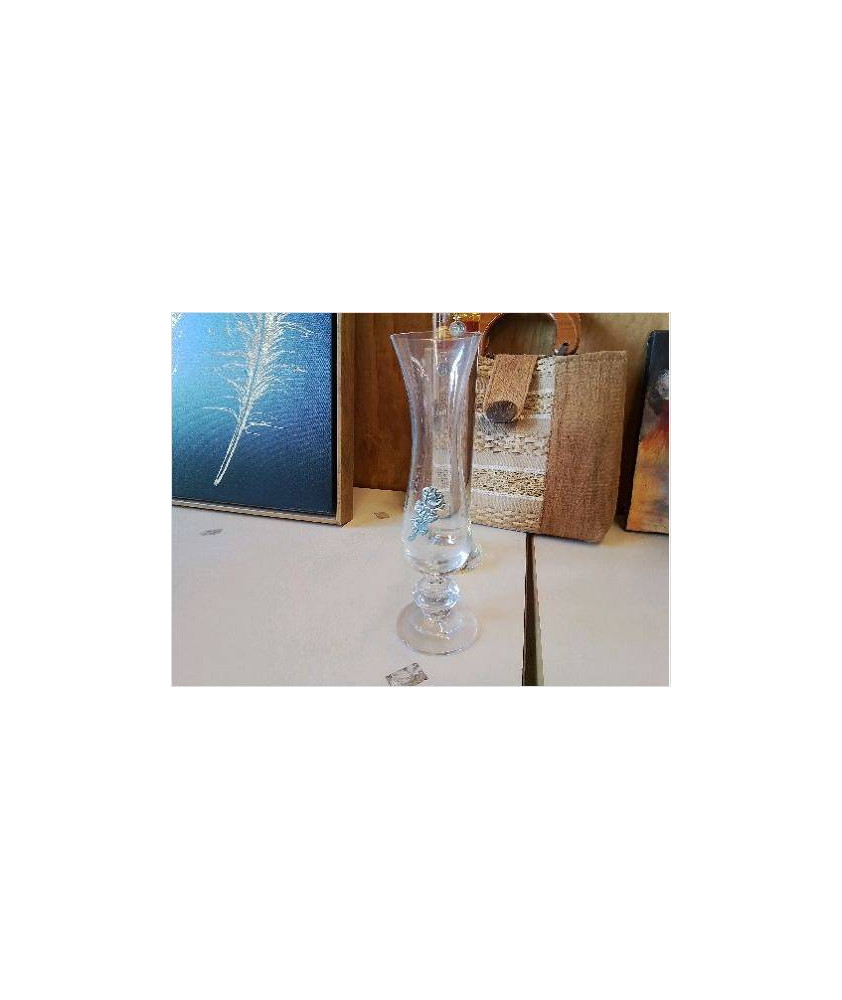 VASE AVEC ROSE EN ETAIN 