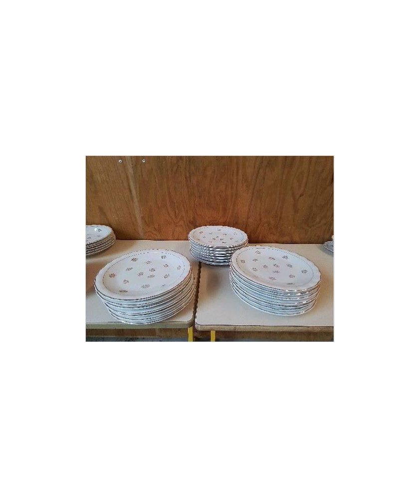 ASSIETTE PLATE EN PORCELAINE AVEC MOTIF FLORAL BORDURE DORÉ 