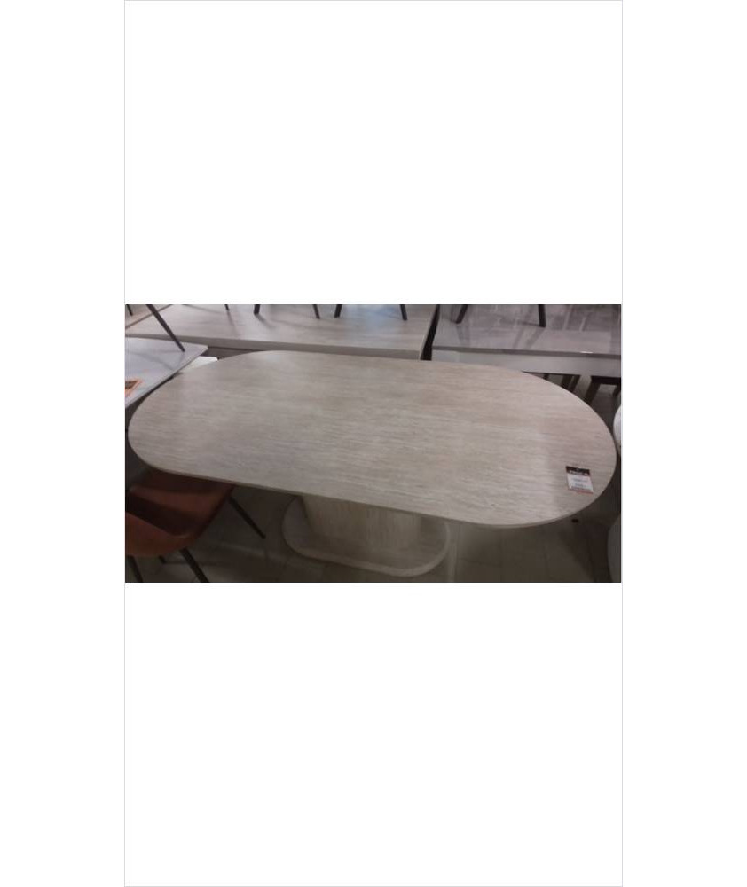 TABLE OVALE EFFET TRAVERTIN 1M80 TABLE OVALE EFFET TRAVERTIN 1M80