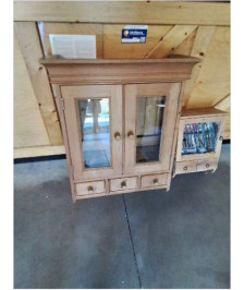 VITRINE MURAL PIN CLAIR 2 PORTES 3 TIROIRS 
