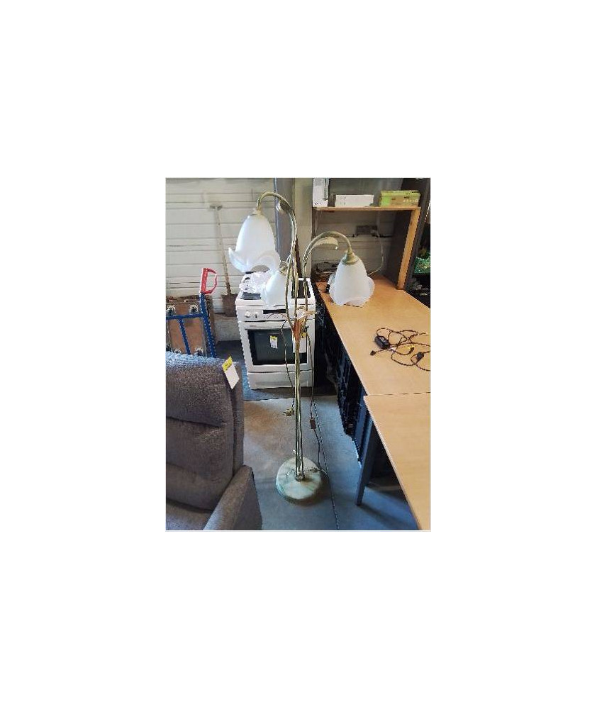 LAMPADAIRE MÉTAL VERT AJ VERRE 3 FEUX