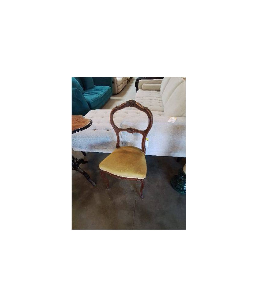 CHAISES BOIS ASSISE CAPITONNÉ TIISU OCRE STYLE LOUIS XV 