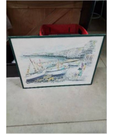AQUARELLE FÊTE DE LA MER D’YPORT 1997 JEAN YVES FROMANGÉ (-1957-) 70,5X51CM