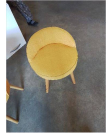 CHAISE ENFANT PIEDS BOIS CLAIR ASSISE TISSU JAUNE 