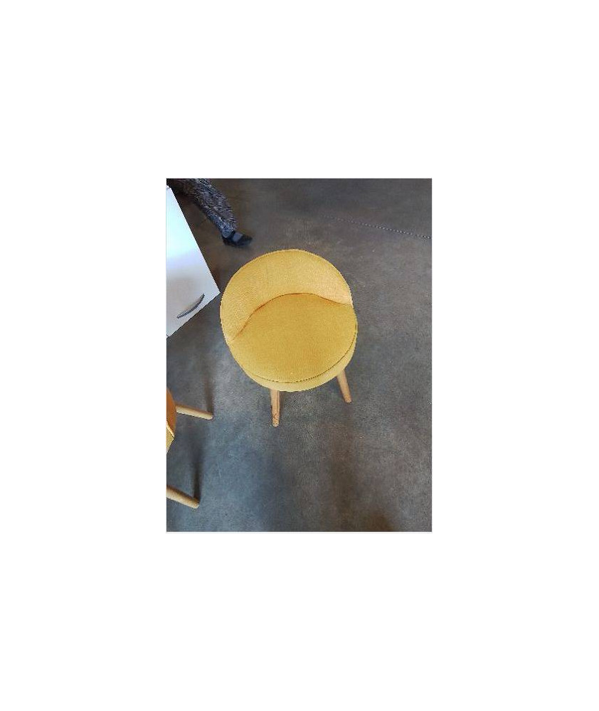 CHAISE ENFANT PIEDS BOIS CLAIR ASSISE TISSU JAUNE 