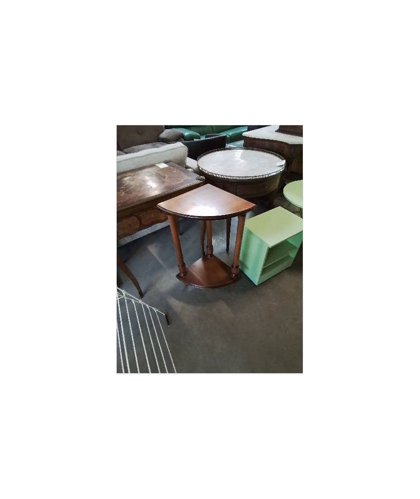 CONSOLE DE COIN A COLONNES 2 NIVEAUX BOIS CLAIR