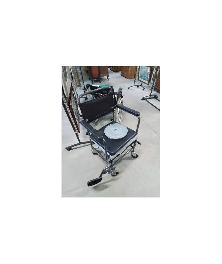 CHAISE POT MÉTAL ET PU  NOIR 