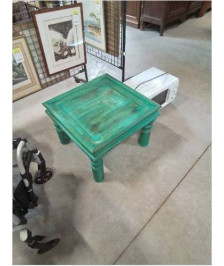 TABLE BASSE CARRÉ OPIUM BOIS PEINT VERT