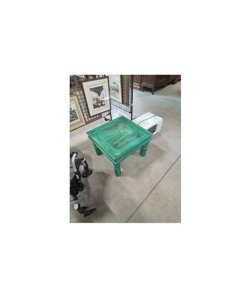 TABLE BASSE CARRÉ OPIUM BOIS PEINT VERT