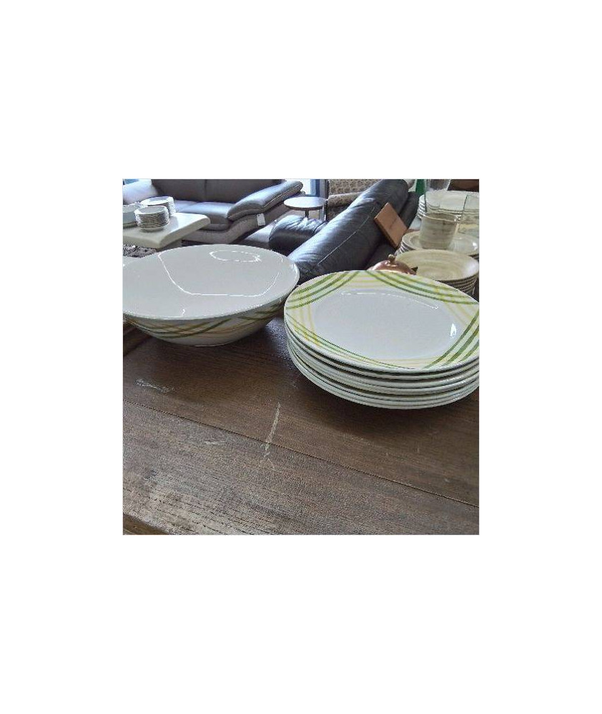 SERVICE 8 ASSIETTES + SALADIER MOULIN DES LOUPS