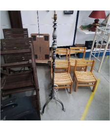 LAMPADAIRE BOIS METAL PEINT 