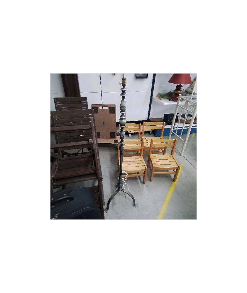 LAMPADAIRE BOIS METAL PEINT 