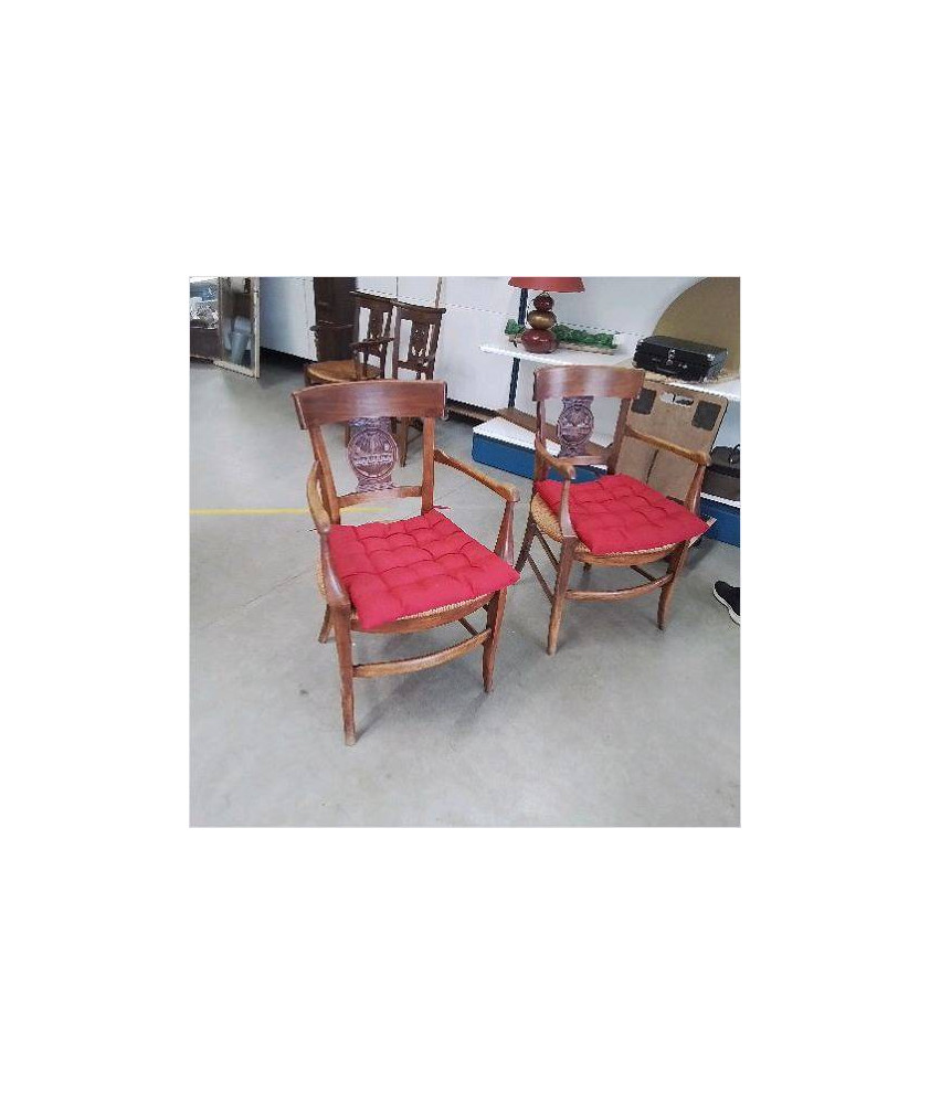 PAIRE DE FAUTEUILS PAILLÉS DIRECTOIRE 