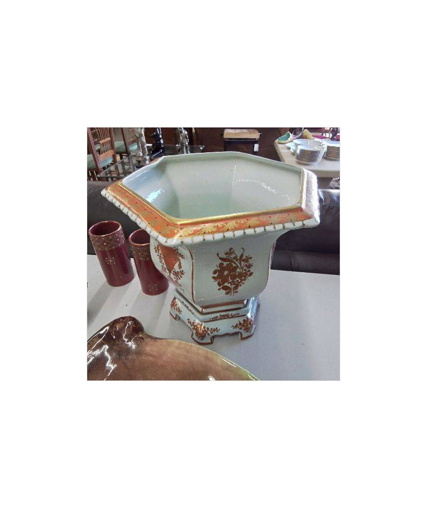 JARDINIERE DECOR ORANGE DORÉ 