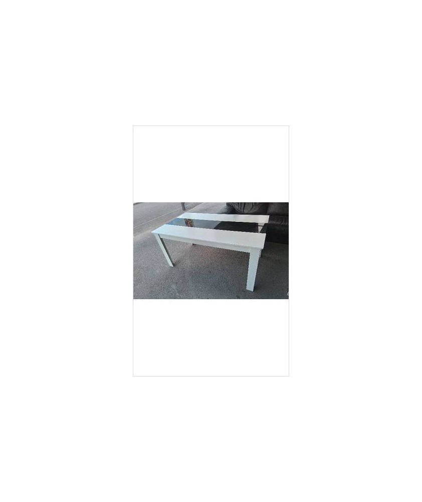 TABLE RECT BLANCHE ET NOIRE 160X90