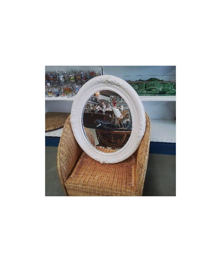 MIROIR BLANC OVALE