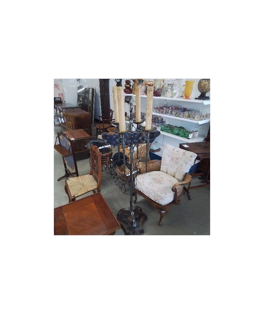 LAMPADAIRE BOIS FER FORGÉ 