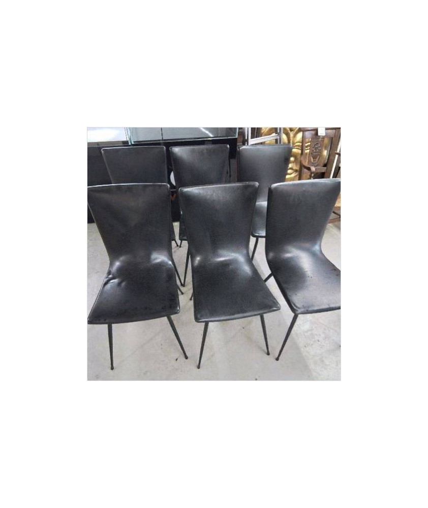 CHAISES DESIGN PIEDS COMPAS LOT DE 6