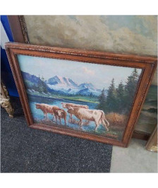TOILE VACHES SIGNÉE