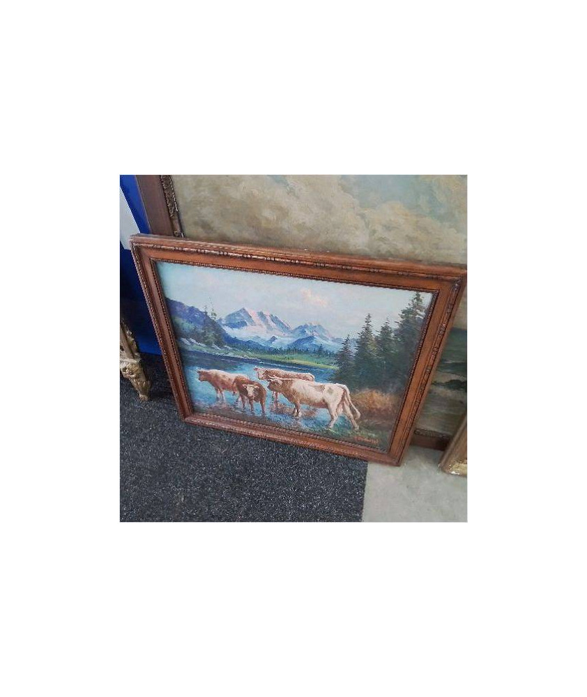 TOILE VACHES SIGNÉE