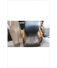 FAUTEUIL BOIS CUIR