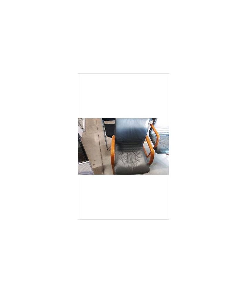 FAUTEUIL BOIS CUIR