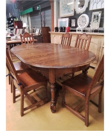 TABLE CHENE + 2 ALLONGES 47 CM