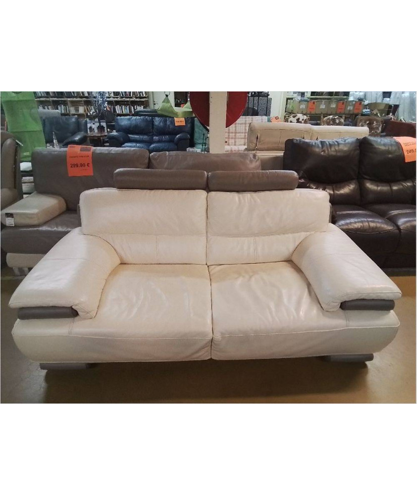 CANAPE FIXE 2 PLACES  CUIR L 185
