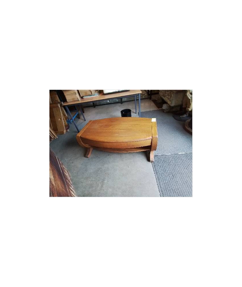 TABLE BASSE TONNEAU CHÊNE CLAIR 