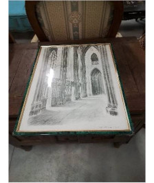 DESSIN L ABBATIALE DE FECAMP WILLIAM MORGAN 1922 1994