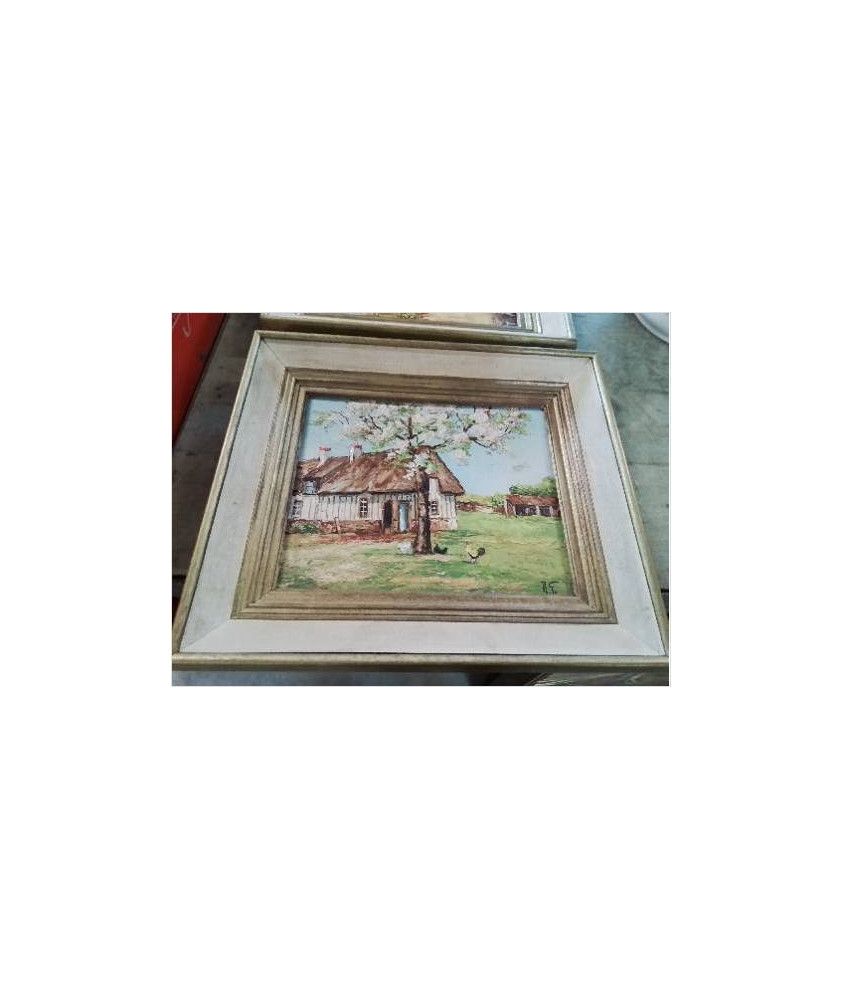HUILE SUR PANNEAU CHAUMIÈRE ROBERT GIOVANI HUILE SUR PANNEAU CHAUMIÈRE ROBERT GIOVANI