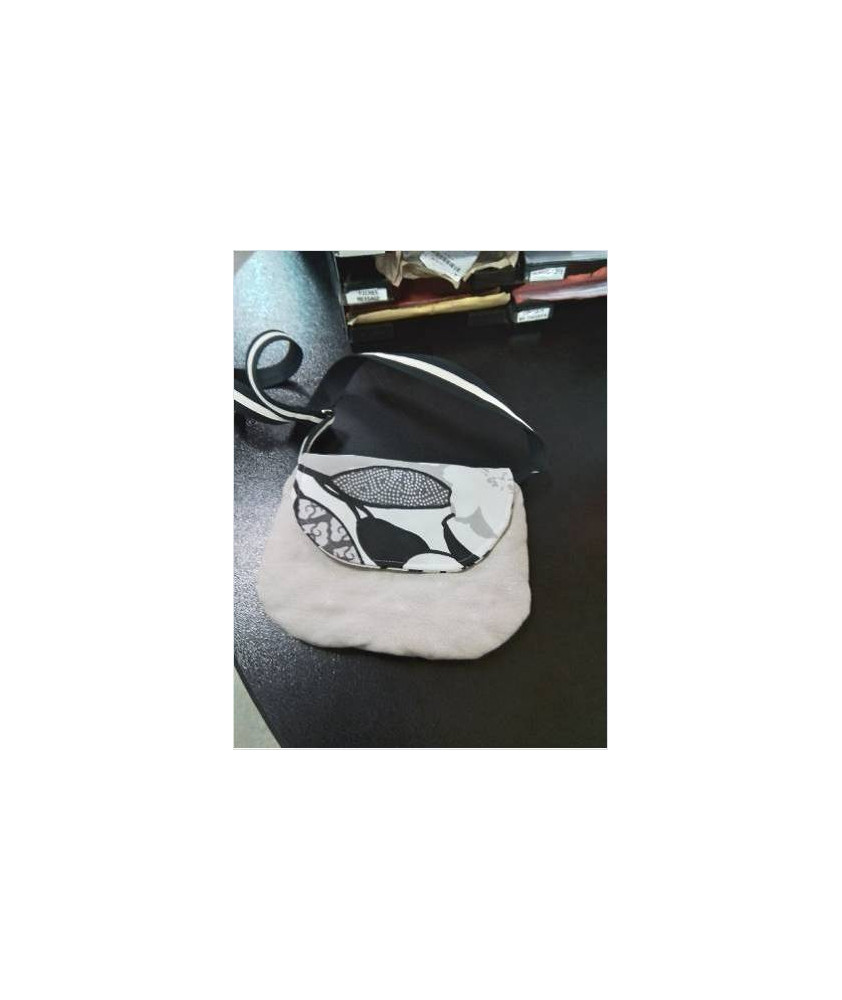 SAC BANDOULIÈRE MATELASSÉ ECRU ET NOIR