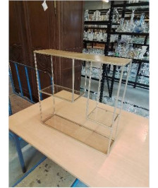 ETAGERE MURAL MÉTAL DORÉ 3 TABLETTTES VERRE ANNÉES 70