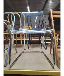 CHAISE TRANSPARENTE PIÈTEMENT MÉTAL CHROMÉ